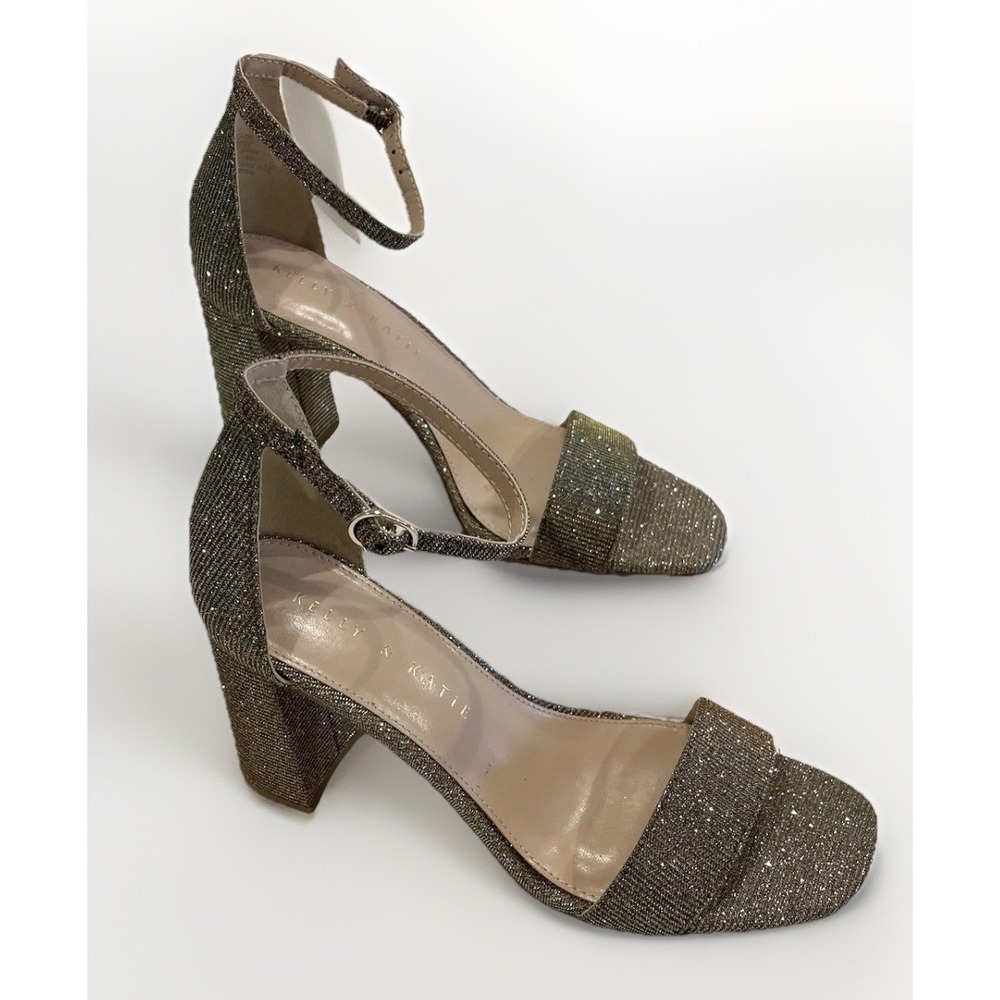 KELLY & KATIE Women's Heels Dress Sandal‎ Size 6.5M Silver Bedazzle